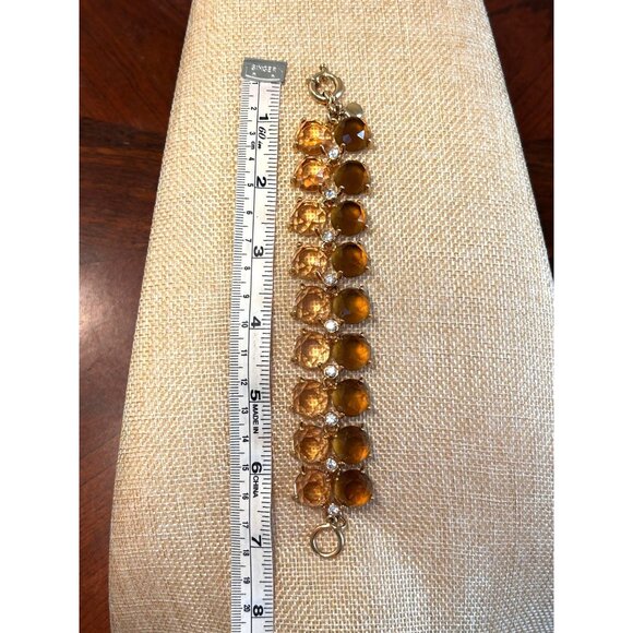 J.Crew Women's Multicolor Round Rhinestone Statement Bracelet - Picture 4 of 4